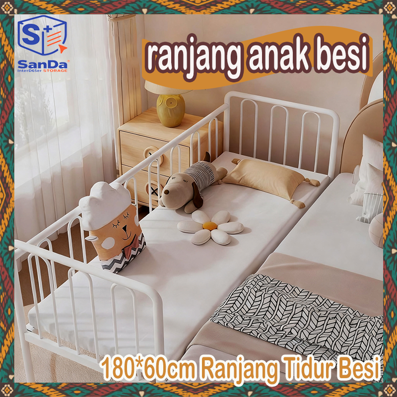 Box Bayi / ranjang anak besi / bayi anti karat / Cat Air Putih Non Toxic Tempat Tidur Bayi