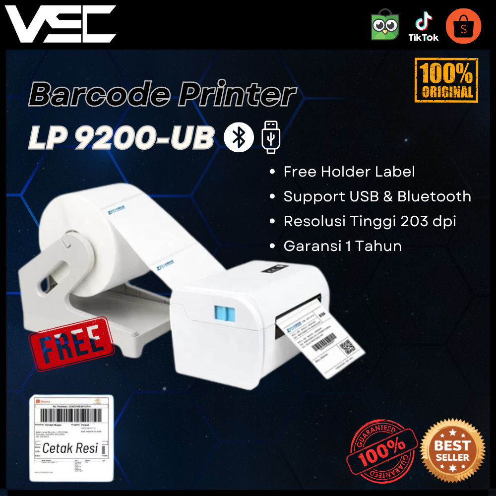 BARCODE PRINTER THERMAL BLUETOOTH VSC LP-9200UB (USB+BLUETOOTH)