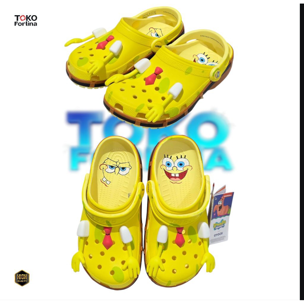 Original Crocs Spongebob Yellow/Crocs Spongebob/crocs cantik/ crocs yellow