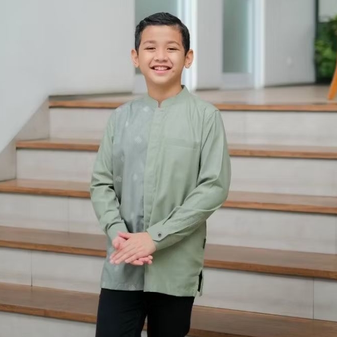 SAVIQ-Baju Koko Anak Warna Burgundy,hitam,navy,Sage