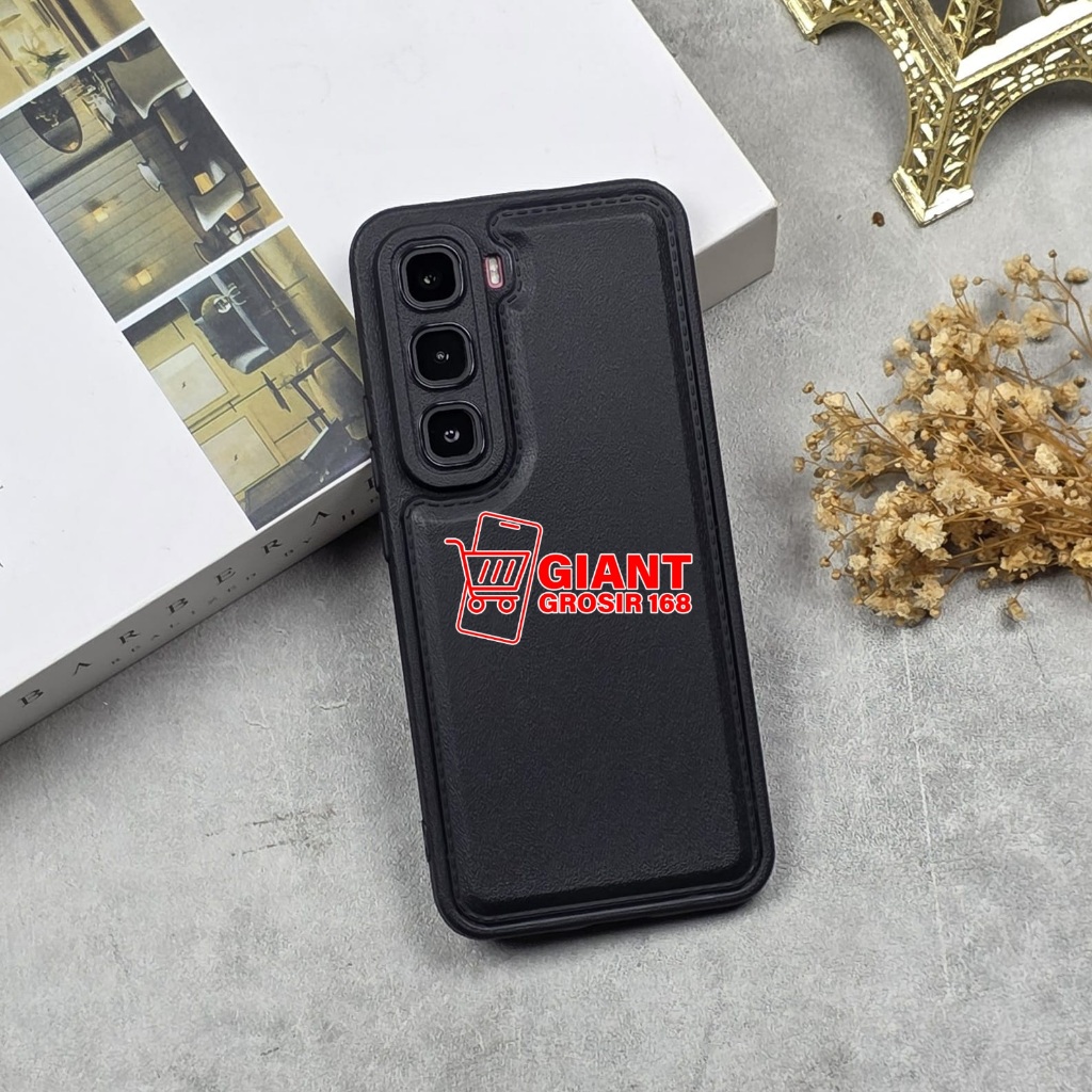 CASE INFINIX HOT 60 PRO INFINIX HOT 60 PRO PLUS LEATHER PRO CAMERA BLACK SOFTCASE INFINIX HOT 60 PRO