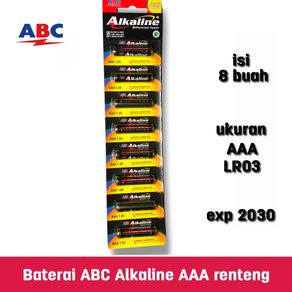 Baterai ABC Alkaline AAA Renteng Batere Alkaline ABC renceng Battery ABC Batery Alkaline Baterai A3 