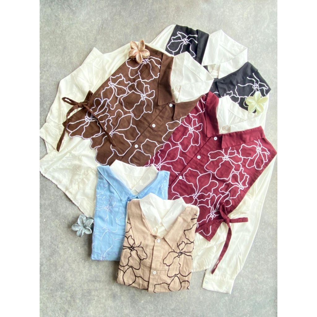 Kemeja Ghata/Kemeja Rayon/Kemeja Korea style/Kemeja Rompi/Atasan Wanita Korea/Kemeja Busui frendly/