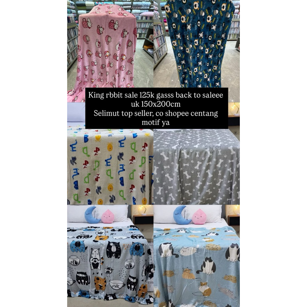 Selimut dan Handuk King Rabbit Sale 150x200cm / King Rabbit Towel