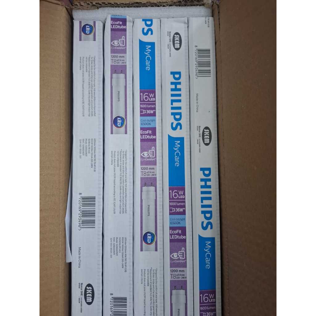 [ ISI 20Pcs ] Lampu TL LED Tube ECOFIT Philips T8 1200mm 16W 16WATT 16W 16WATT - Cool Daylight 6500K