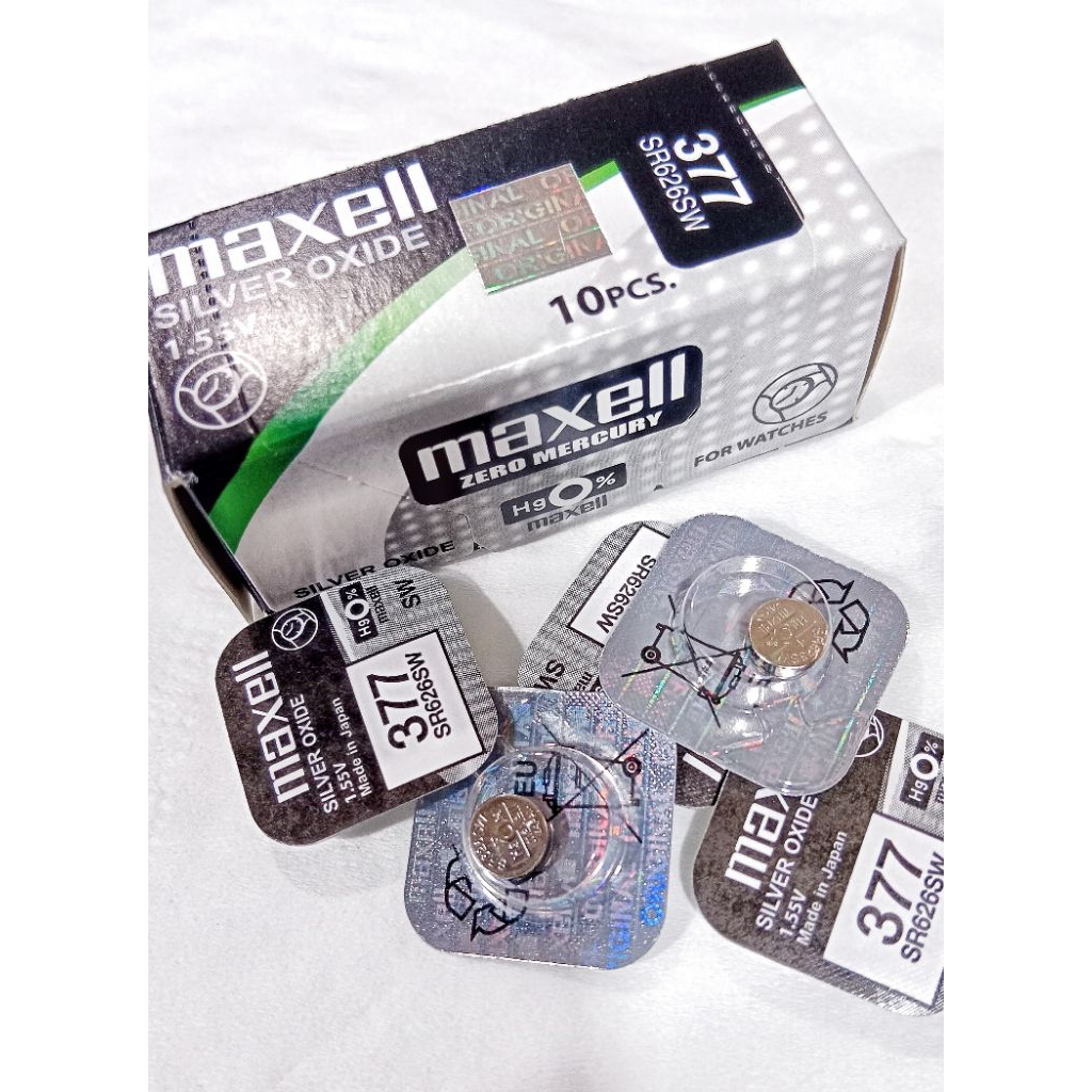 Baterai Jam 377 - SR626SW Maxell // SR 626 SW Maxell Original PB/Per Biji