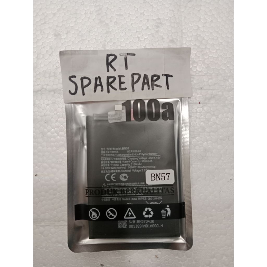 BATTERY ORIGINAL 100A BN 57 pocophone x3/pocophone x3 pro/pocophone x3 nfc