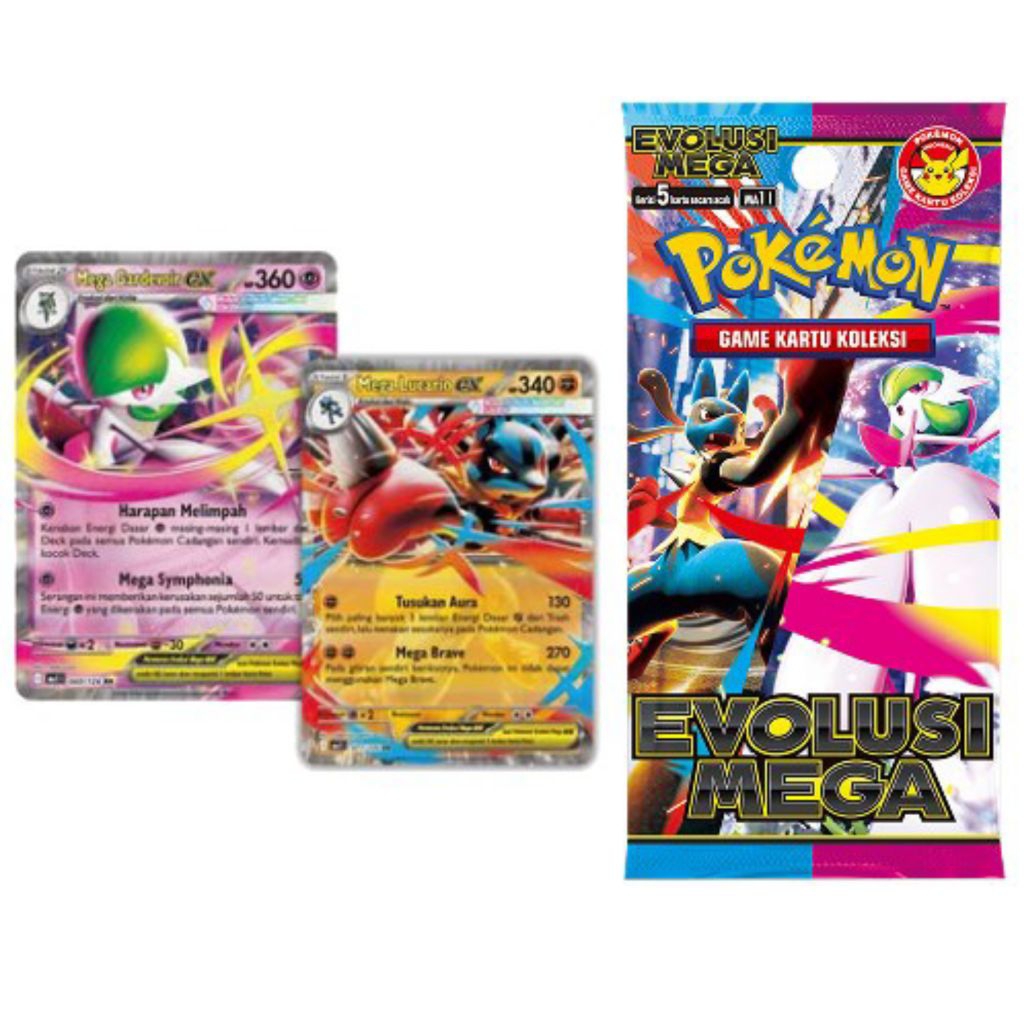 Pokemon TGC card evolusi Mega ex booster original