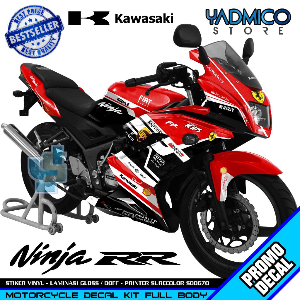 Decal Ninja RR 150 Full Body - Stiker Motor Ninja RR Full Body - Dekal Kawasaki Ninja RR 150 Full Bo
