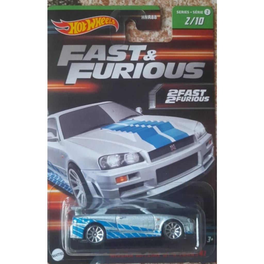 HOTWHEELS FAST AND FURIOUS 2FAST 2FURIOUS WAVE 2 NISSAN SKYLINE GT-R (BNR34)-SILVER BIRU