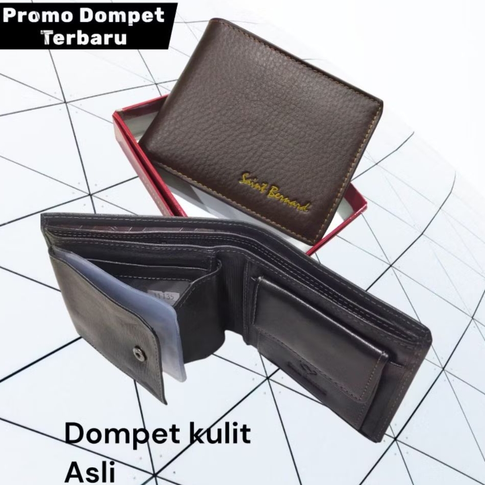 promo Dompet kulit Asli multifungsi /Dompet pria Album kartu  ATM/KTP
