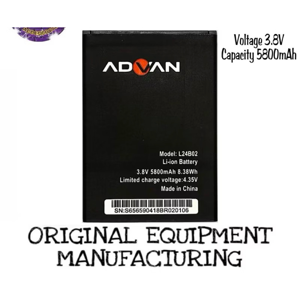 Baterai Advan ORIGINAL L24B02 / S50 PRIME / L24U02 / L24T02 battery batre bat