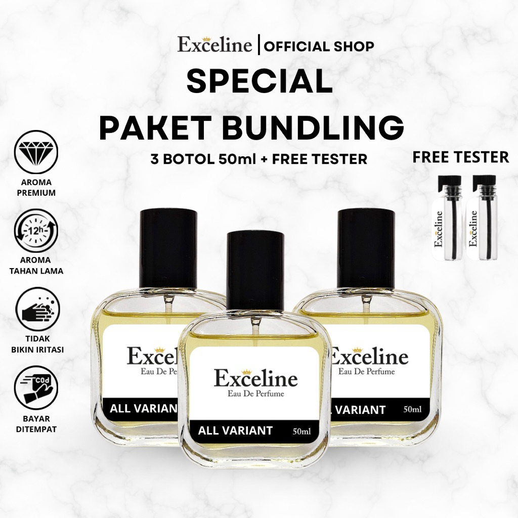 PAKET BUNDLING BELI 3 botol perfume 50ml bebas pilih VARIANT wangi tahan lama - garansi uang kembali