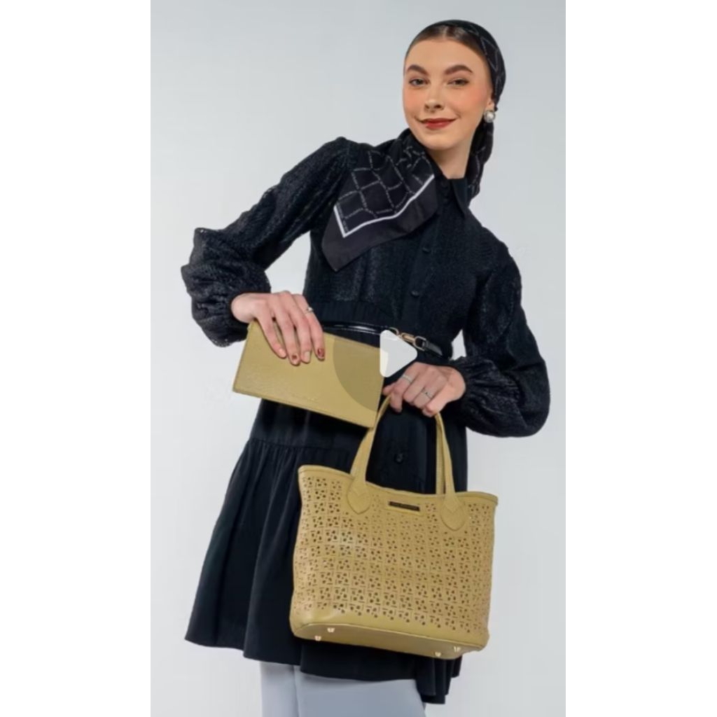 IVAN GUNAWAN TAS FASHION ORIGINAL IG LADY MEDIUM TOTE BAG GREEN CREAM PRIVE,ADA LARGE BROWN,MARILYN,