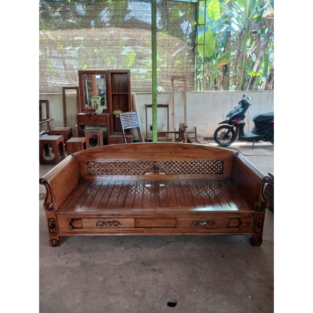 Kursi Bale Bale Kayu Jati Solid, Kursi Teras Kayu Jati, Kursi Bale Bale Termurah