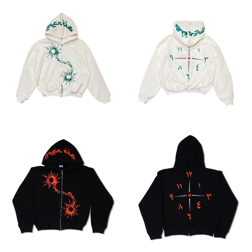 Mercie Studio - Zip Hoodie Clock White