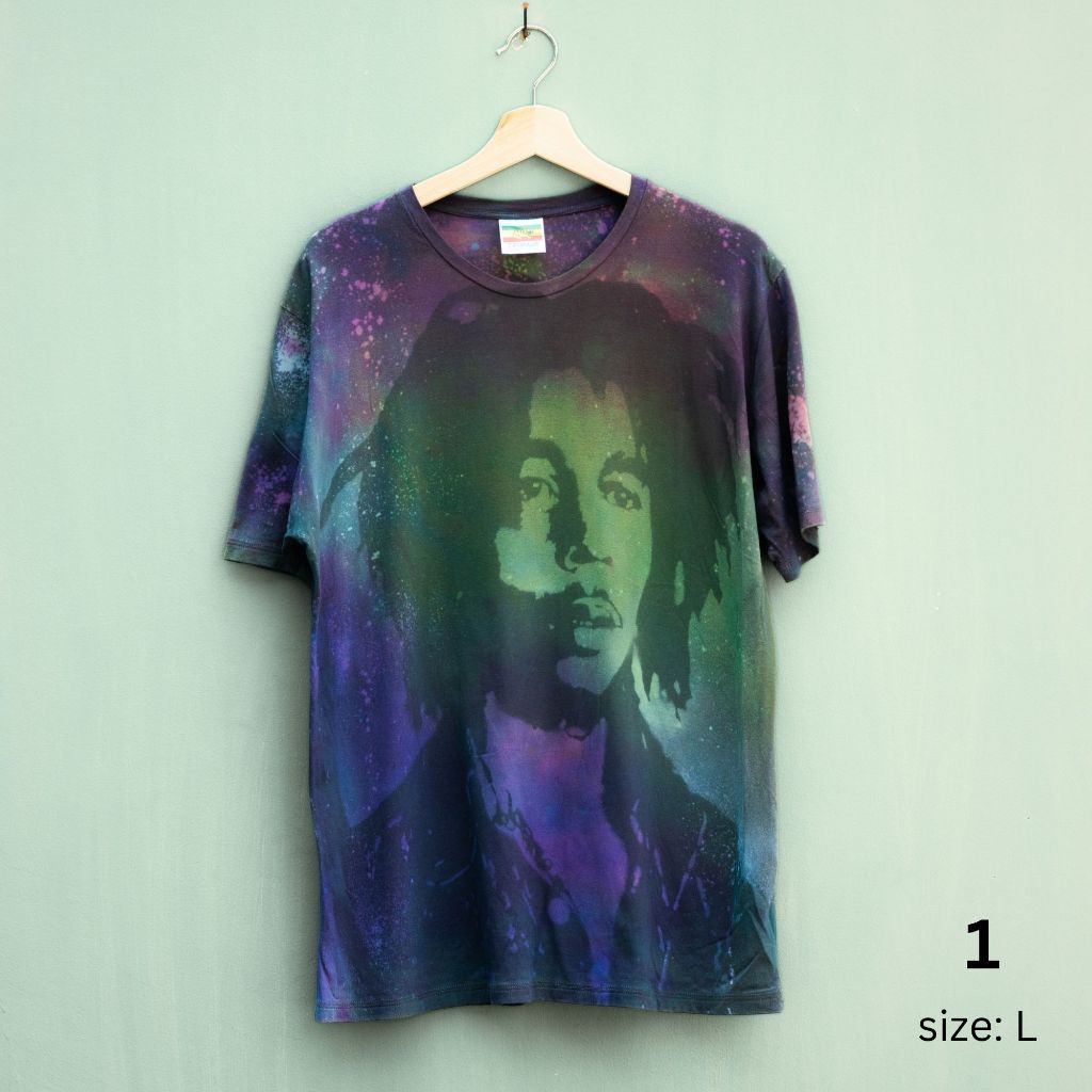 Bob Marley B -Handmade Tiedye vintage look Bamboo Cotton premium