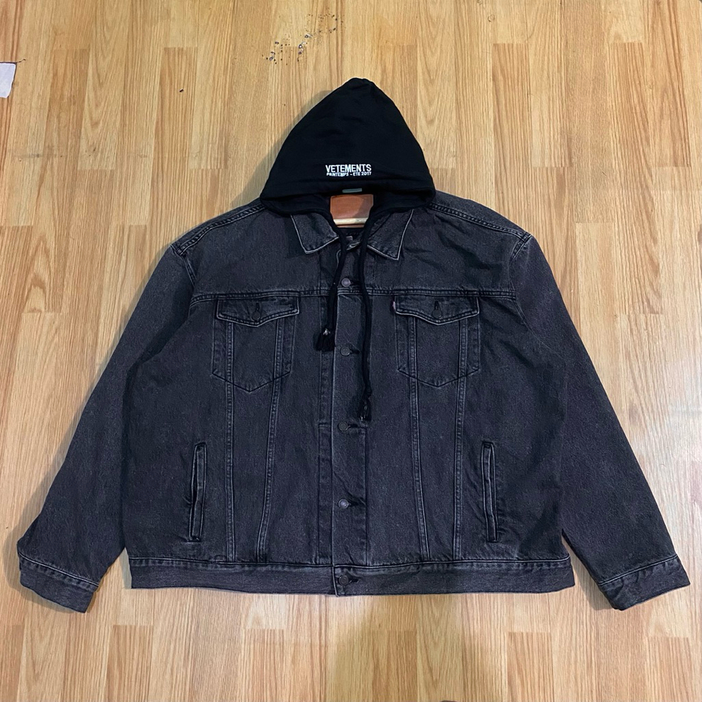 Vetements levis trucker denim jacket hoodie oversize