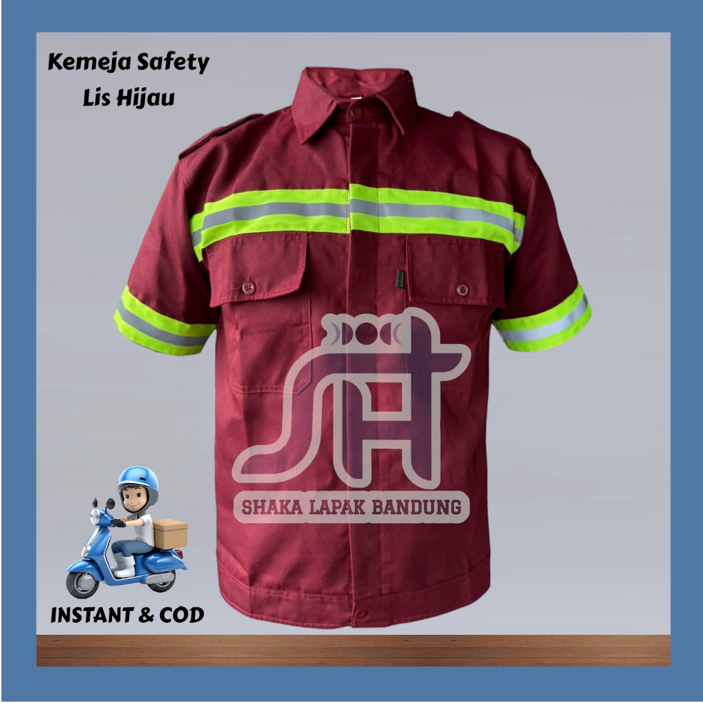 SH - Kemeja Safety / Baju Safety Lengan Pendek / Baju Proyek Lengan Pendek / Wearpack Safety Atasan 