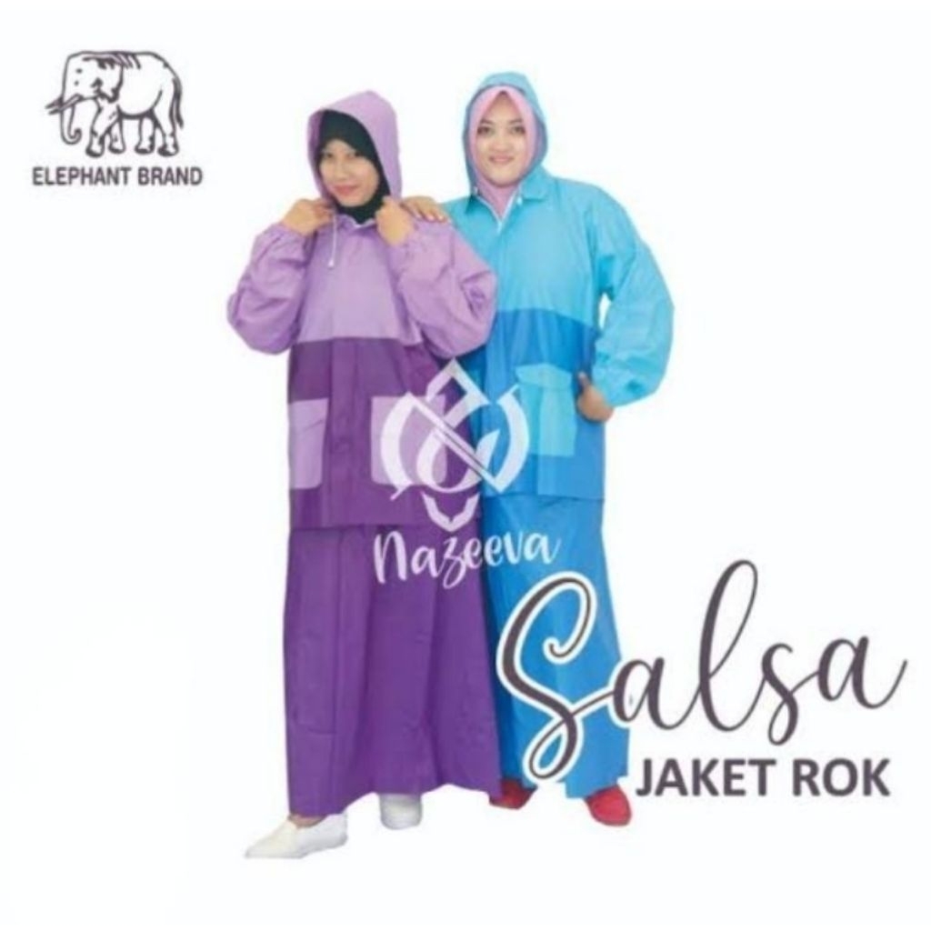 Jas Hujan Wanita Stelan Jaket dan Rok Muslimah Dewasa Terlaris