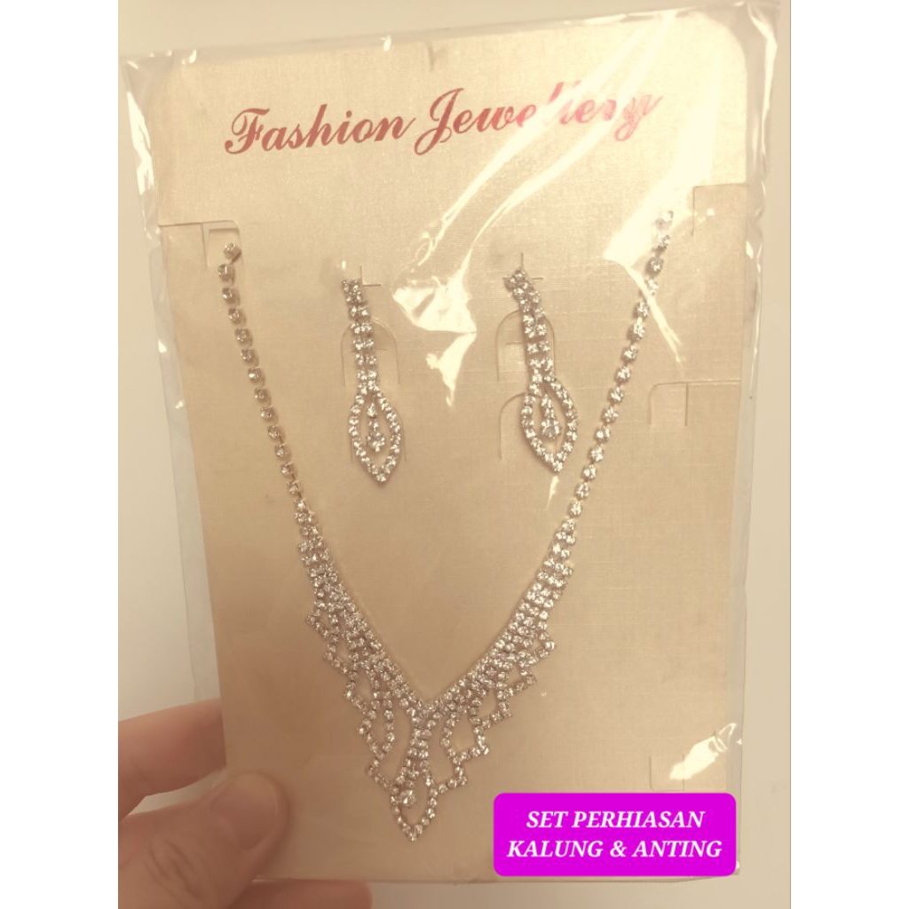 set perhiasan pesta jewellery pesta kalung silver pesta anting anting pesta glamour sale perhiasan p