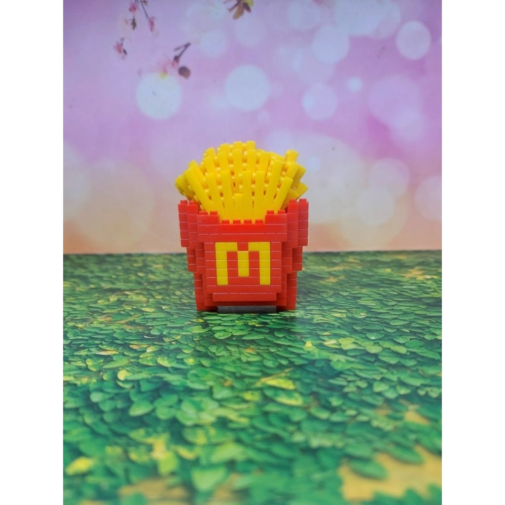Mainan Happy Meal McD Figure nano block kentang goreng food icons Maskot McDonald