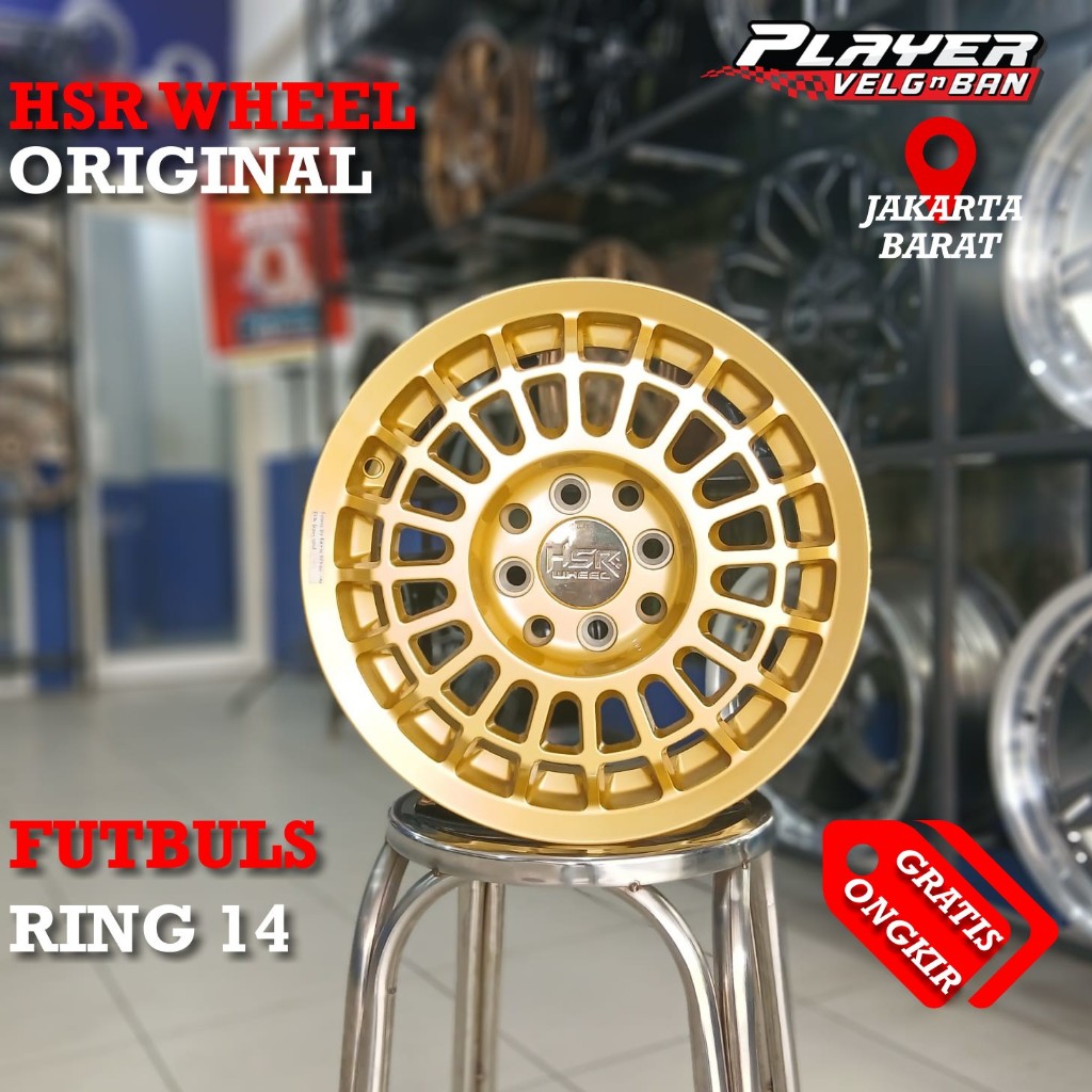 PROMO VELG MOBIL RING14 UNTUK AIR EV KARIMUN AVANZA XENIA PELEK HSR FUTBULS R14 LEBAR 5,5 ET36 GOLD