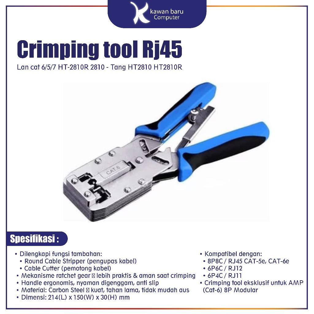 Crimping tool Rj45 Lan cat 6/5/7 HT-2810R 2810 - Tang HT2810 HT2810R