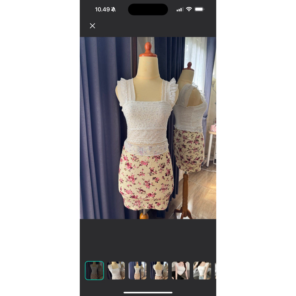 Tanktop Crop Top Manik Manik Renda Seksi Cute Chic Style / atasan wanita