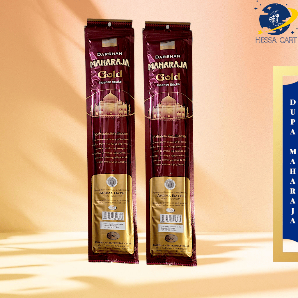 Hio Dupa RED BATHI India Darshan Maharaja GOLD aromatherapy Panjang 39 cm. Dupa Stick Maharaja Gold 