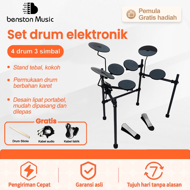 Benston Music- Drum elektrik. Set drum elektronik, drum elektronik rumah untuk anak-anak dan pemula,