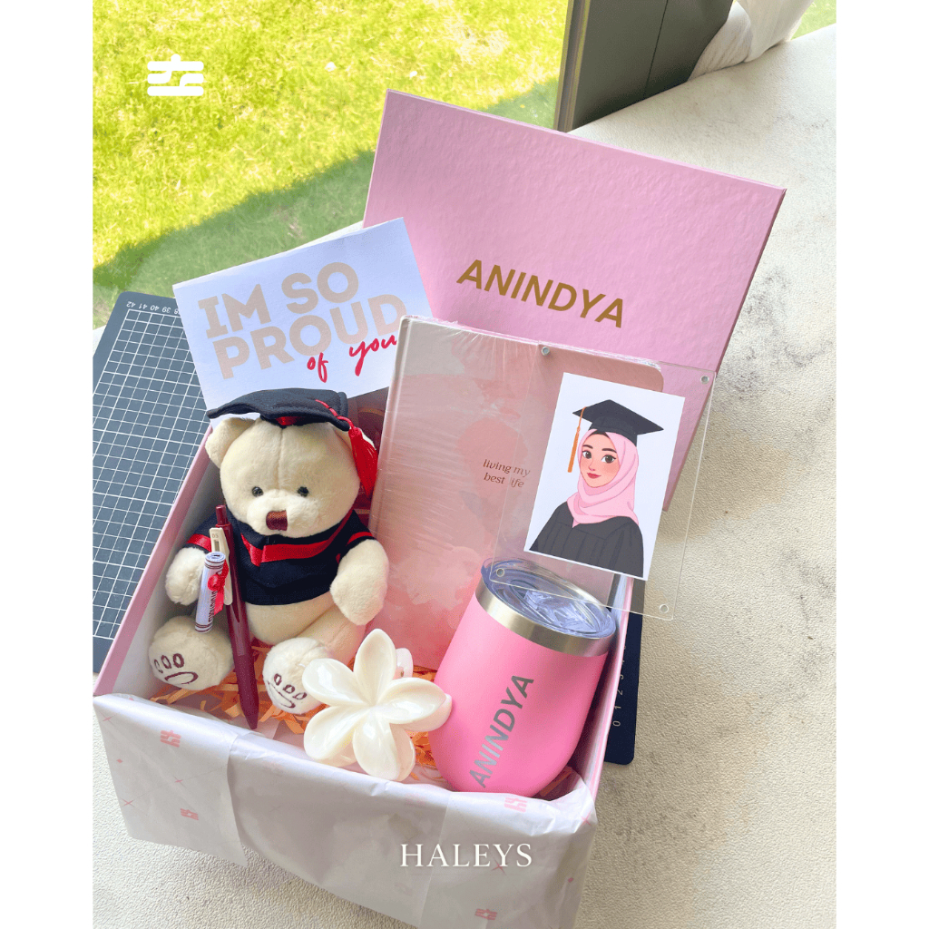 Hadiah Wisuda Cewe | Kado Wisuda Custom Premium | Hampers Wisuda | Graduation Gift Haleys | Gift Box