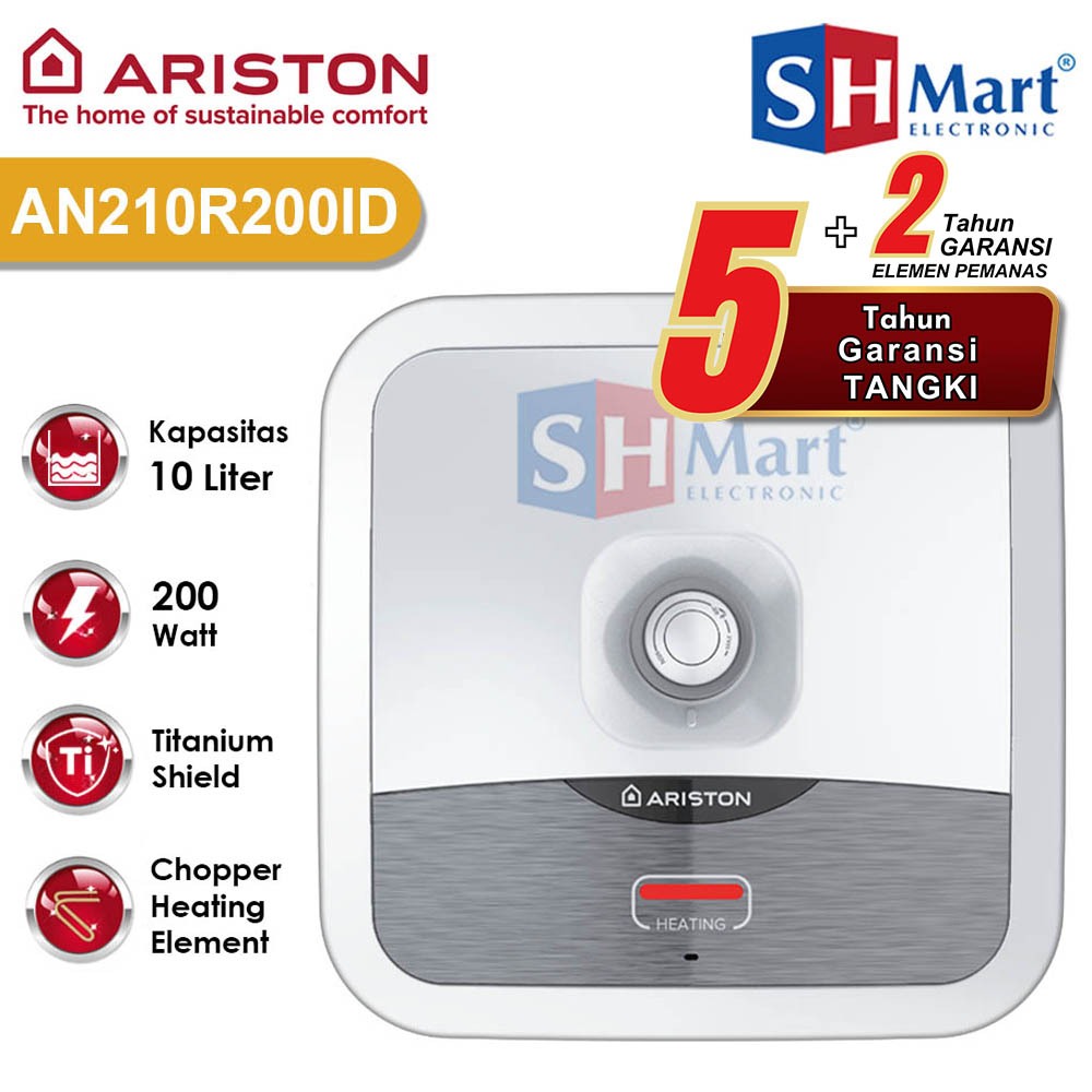 WATER HEATER LISTRIK ARISTON KAPASITAS 10 LITER AN2-10R / AN2 10R GARANSI RESMI (MEDAN)