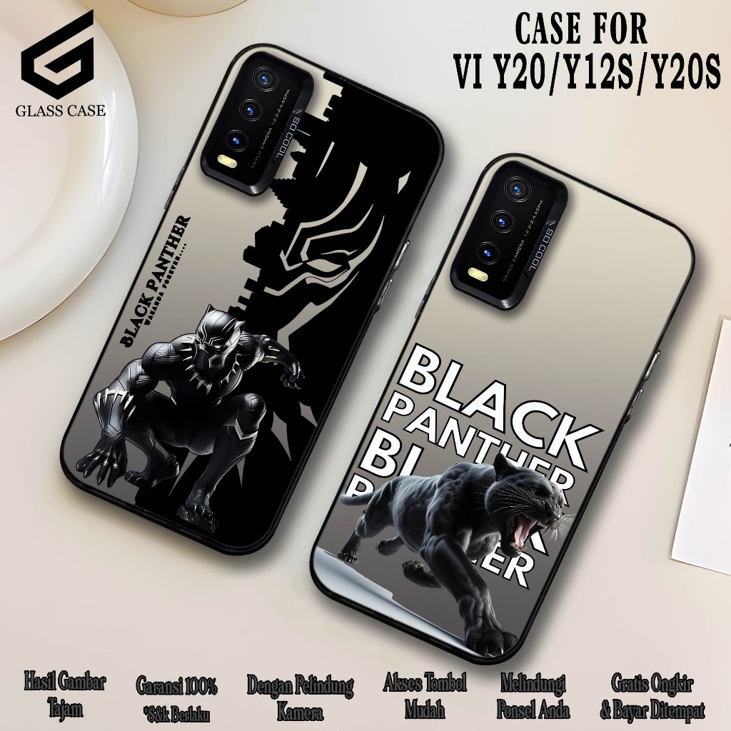 CASE VIVO Y20 Y20S Y20S G Y12S SOFTCASE HYBRID IMD PLATE HOLOGRAM PREMIUM SO COOL ( BLACK PANTHER ) 