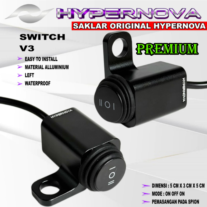 HYPERNOVA - ORIGINAL SAKLAR SWITCH V3 LAMPU UNIVERSAL HYPERNOVA ON OFF ON SAKLAR MINI LASER HRX1 HRX