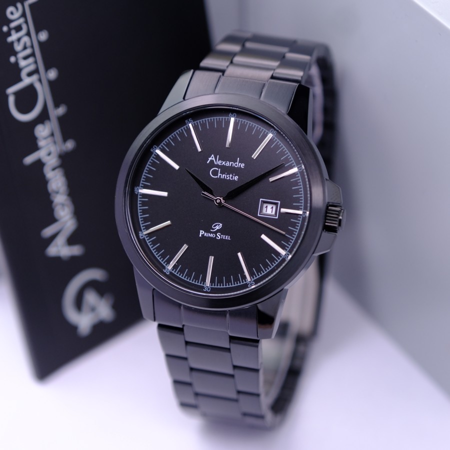 ORIGINAL Jam Tangan Pria Alexandre Christie AC 1008 / AC1008 / Garansi 1 Tahun - Tali Rantai & Kulit