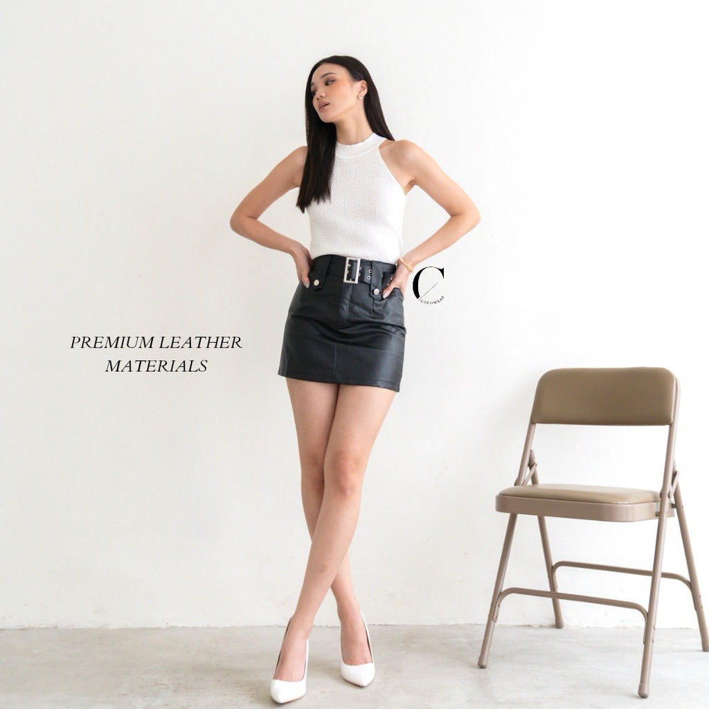 Leather skort