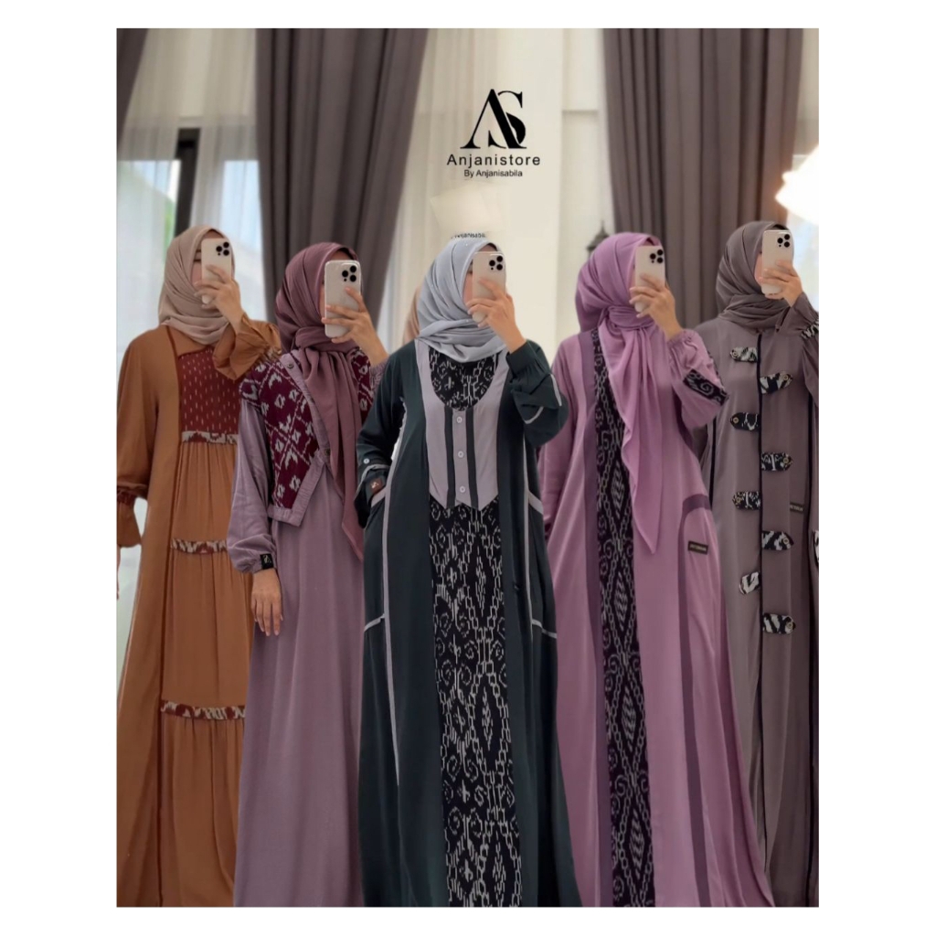 Dress Anjanistore Original by Anjani Sabila | gamis twill mix etnic troso by Anjani