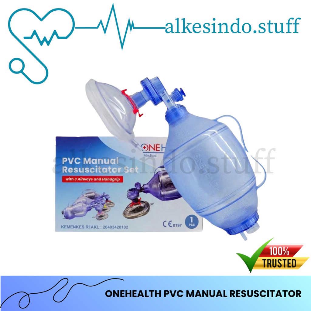 OneHealth Ambubag PVC Manual Resuscitator Set Dewasa Anak Bayi Ambubag Pompa Alat Bantu Pernapasan