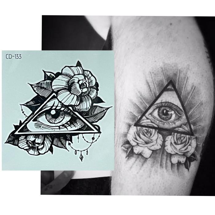 TATO TEMPORER Temporary Tatoo palsu sticker ILUMINATI ROSE