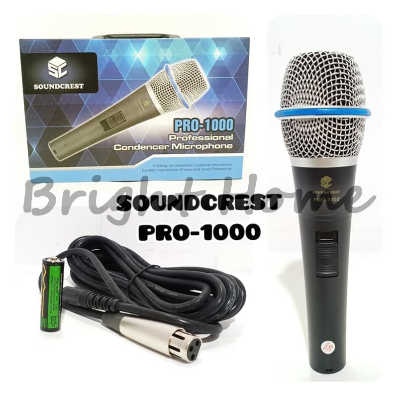 SOUNDCREST PRO-1000 Microphone Condenser Handheld Mic Cable Mikrofon Kabel 5 M