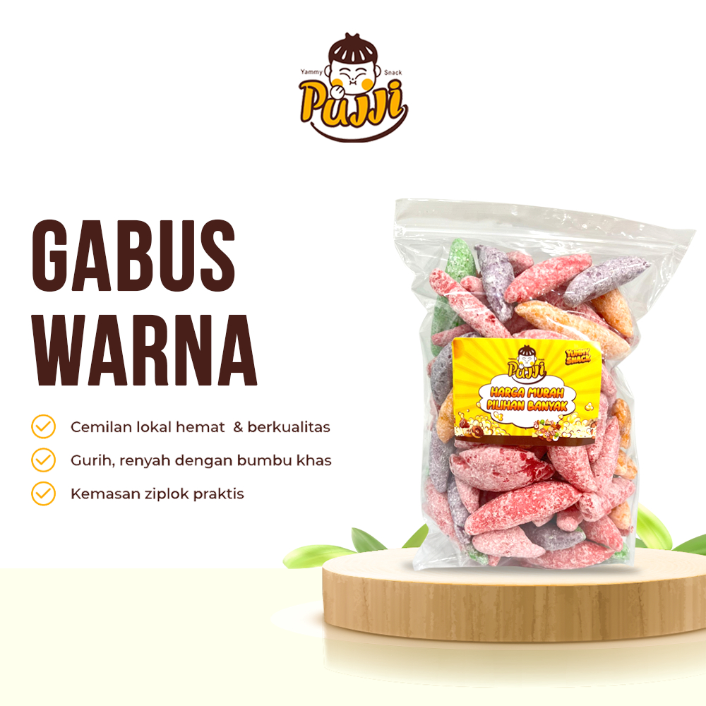 PUJJI SNACK - Telur Gabus Manis 130 gr / Telur Gabus Warna Warni Premium