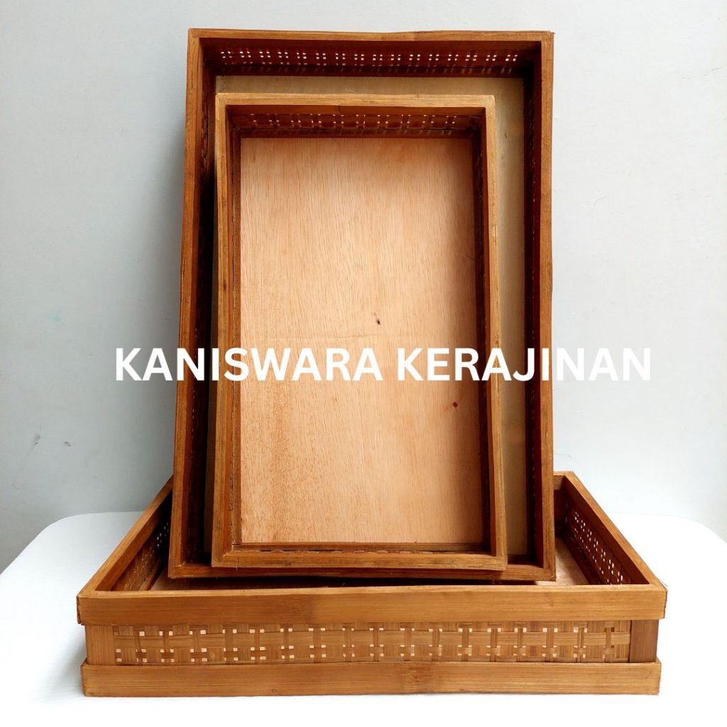 Tampah Anyaman Bambu Nampan Bambu Tumpeng Nyiru Kotak Panjang Besar Kecil