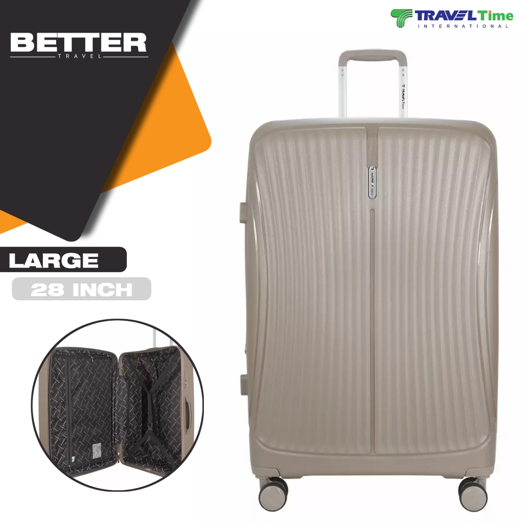 Koper 28 inch hardcase polypropylene kuat TRAVEL TIME bagasi size besar TSA lock expand