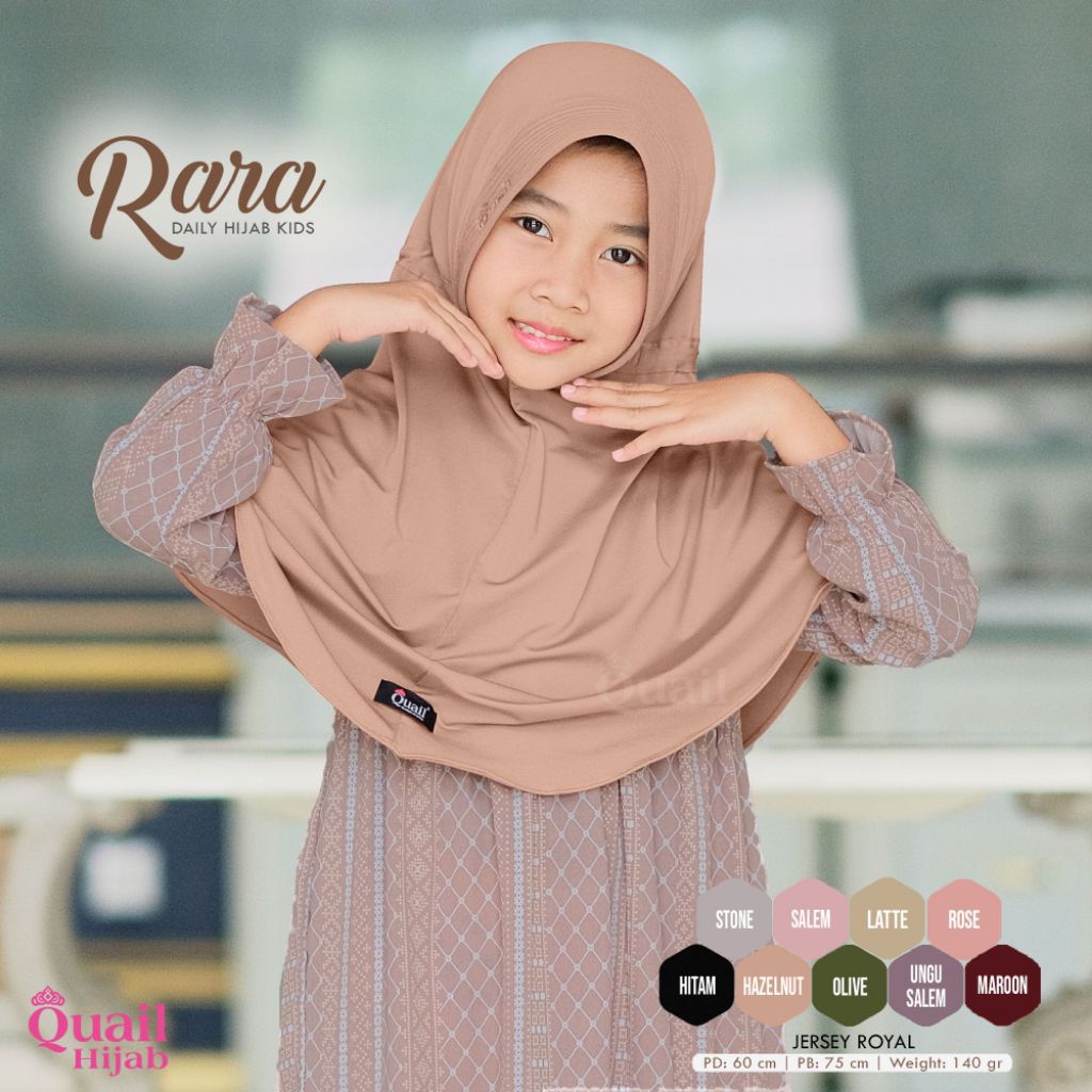 Hijab Anak Instan Jersey Original Jilbab Quail RARA