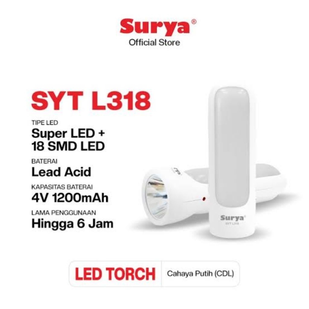 senter tangan surya. senter emergency surya sytL318