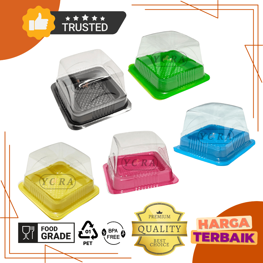 tray mika moon crispy isi 50 set  tebal / mike kue / tray moon cake / mika mochi / tempat mochi / tr
