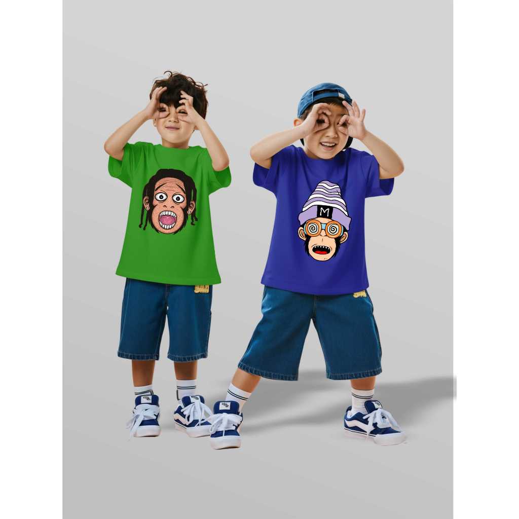 Kaos Anak Market Monkey Oversize Boxy Cotton Combed 24s