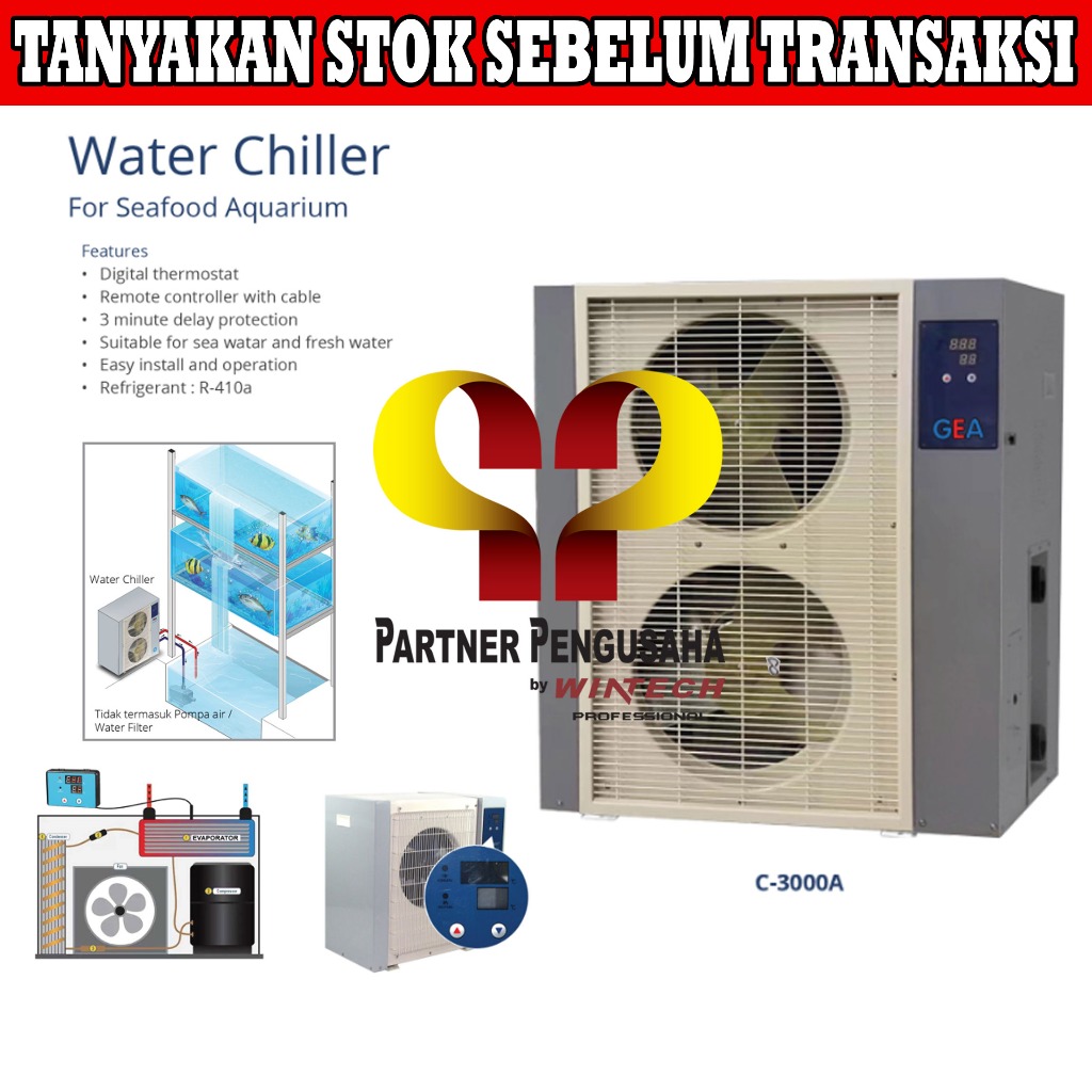 GEA C-3000A WATER CHILLER FOR SEAFOOD AQUARIUM / MESIN PENDINGIN AIR AQUARIUM