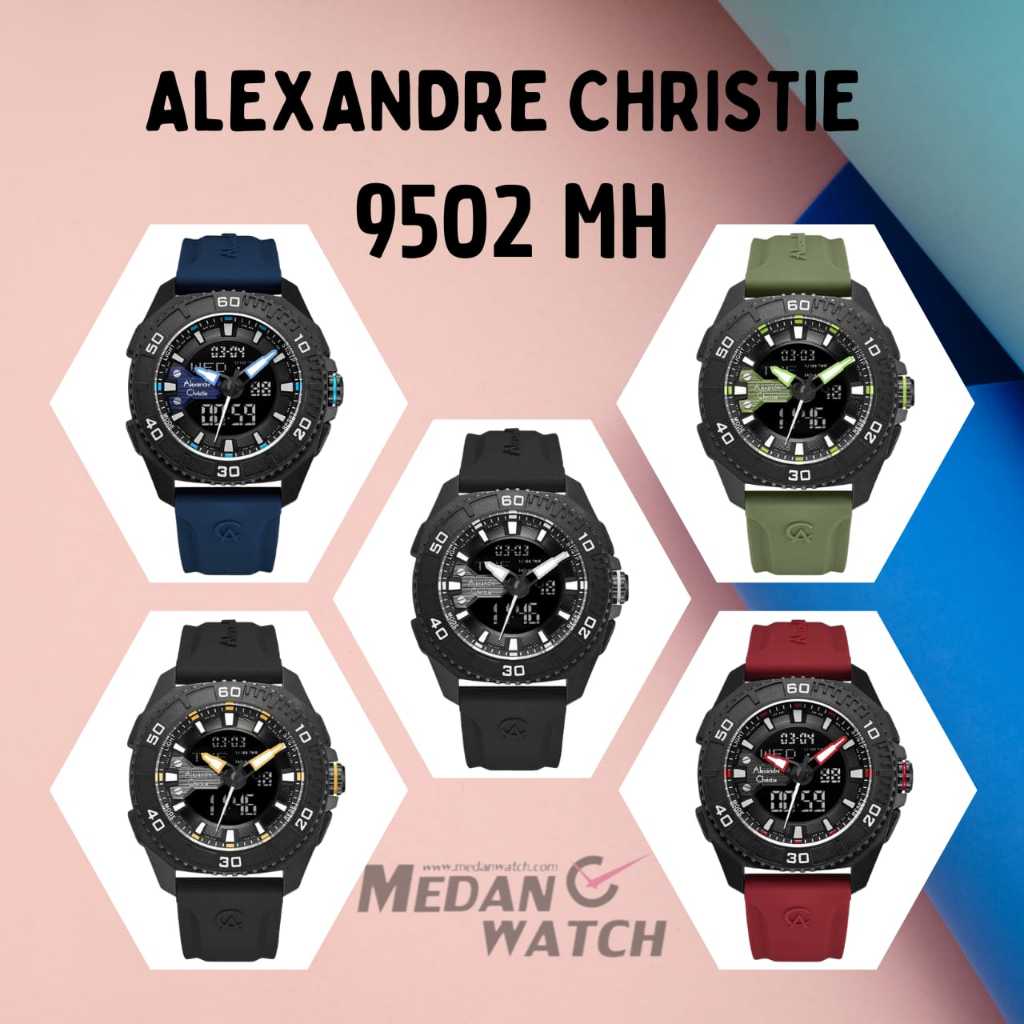 Jam Tangan Pria Analog-Digital Alexandre Christie 9502MH AC9502 AC 9502 MH 9502 Original Garansi Res